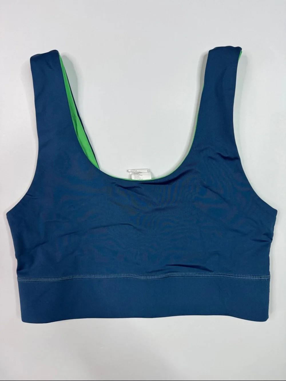 Fabletics Harlow Reversible Medium Impact Sports Bra Green Blue Size Small